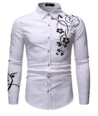 Camisa Flor para Hombre Blanco