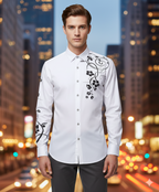 Camisa Flor para Hombre Blanco