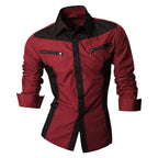 Camisa Manga Larga De Lujo Cremallera Vinotinto