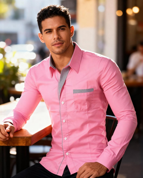 Camisa Aletilla Rosada para Hombre