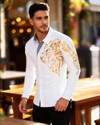Camisa Dragón Dorado para Hombre