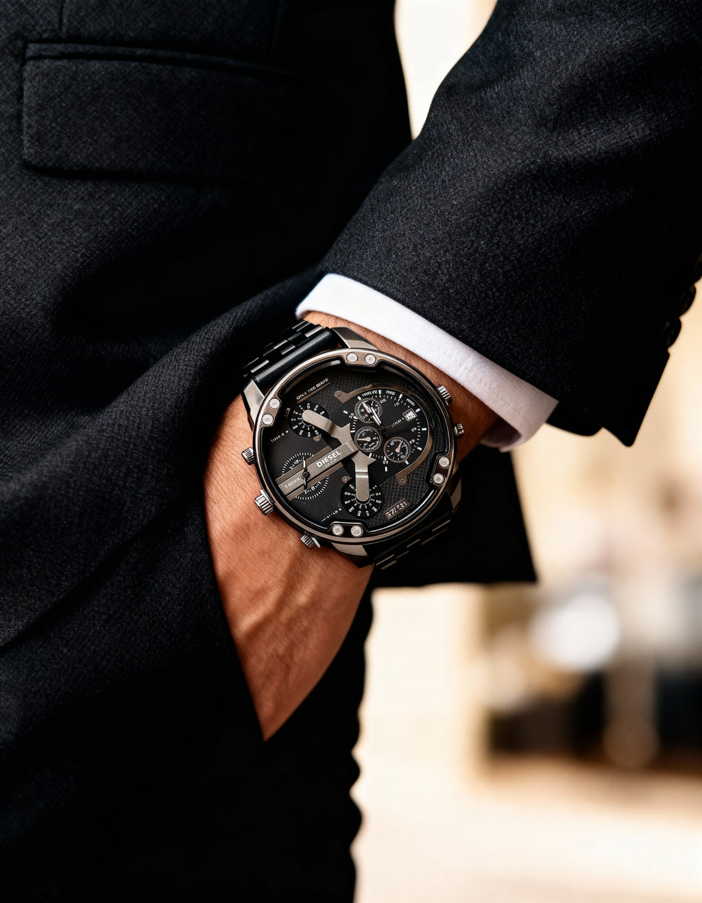 Reloj Diesel Time Negro-Café