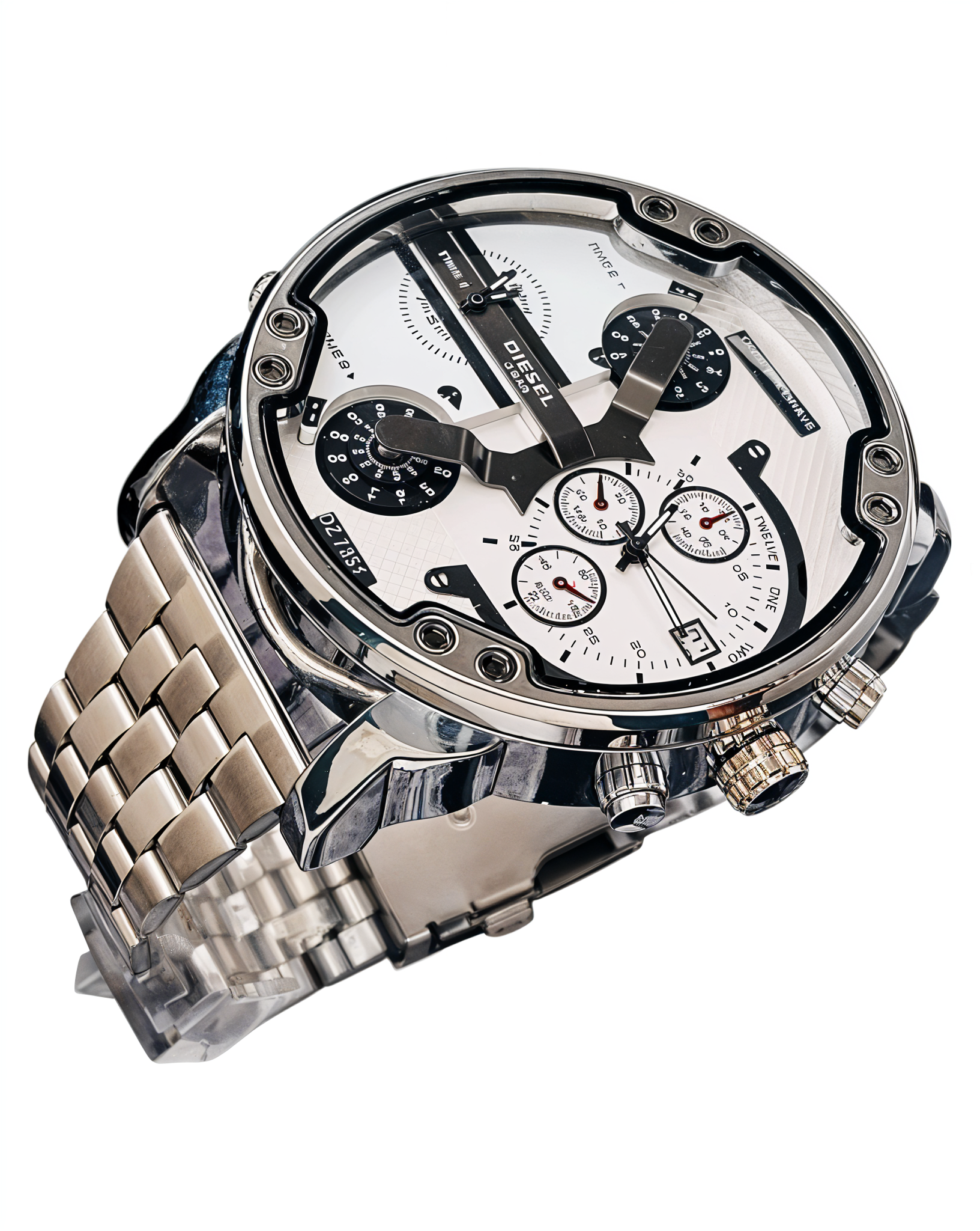 Reloj Diesel Time Plata Fondo Blanco