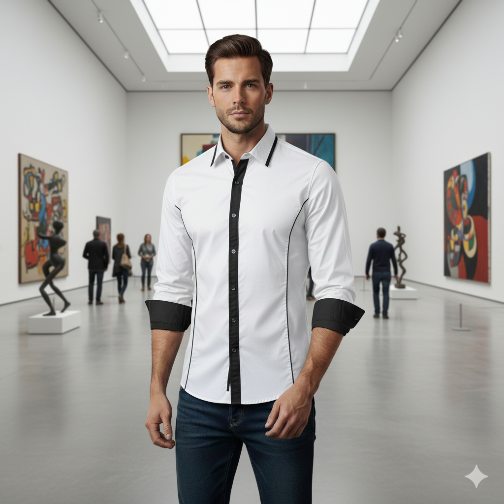 Camisa Manga Larga Hombre Ray Blanco