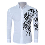 Camisa Manga Larga Estampado Tribal Sc Blanco